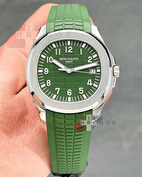 patek philippe aquanaut green rubber strap for sale|Patek Philippe aquanaut price list.